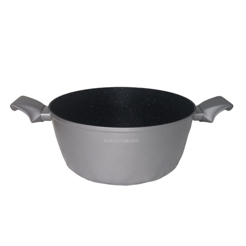 Cratita 6 litri cu capac Invelis de Marmura Royalty Line Silver