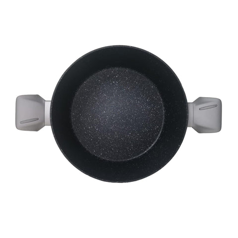 Cratita 6 litri cu capac Invelis de Marmura Royalty Line Silver