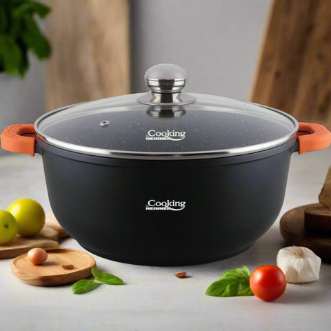 Cratita 23 litri interior marmura antiaderenta Cooking by Heinner perfecta pt gem Zacusca Gatit sanoatos