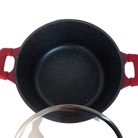 Cratita cu Invelis de Marmura 6,1 litri Royalty line, Rosu