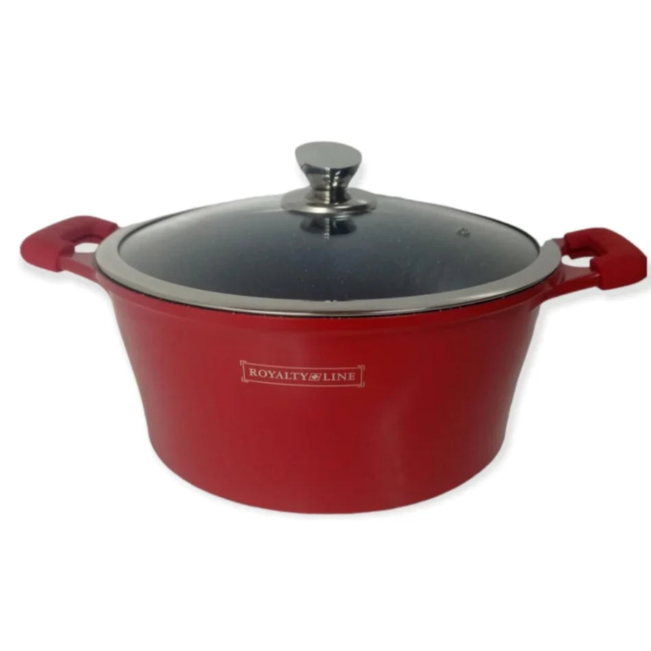 Cratita cu Invelis de Marmura 6,1 litri Royalty line, Rosu