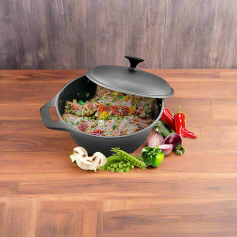 Cratita fonta pura 5 litri cu capac 26.4 x 11 cm Cooking by Heinner Eleganta Performanta GATESTE SANATOS