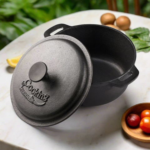 Cratita 3.8 litri fonta pura cu capac Cooking Heinner gateste traditional sanatos si gustos