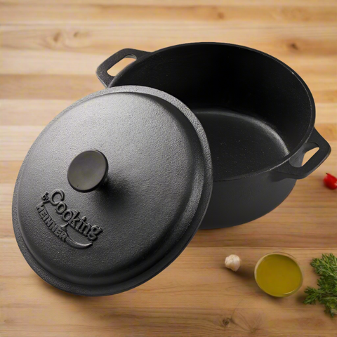 Cratita fonta pura 5 litri cu capac 26.4 x 11 cm Cooking by Heinner Eleganta Performanta GATESTE SANATOS