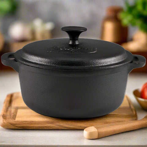 Cratita fonta pura 5 litri cu capac 26.4 x 11 cm Cooking by Heinner Eleganta Performanta GATESTE SANATOS