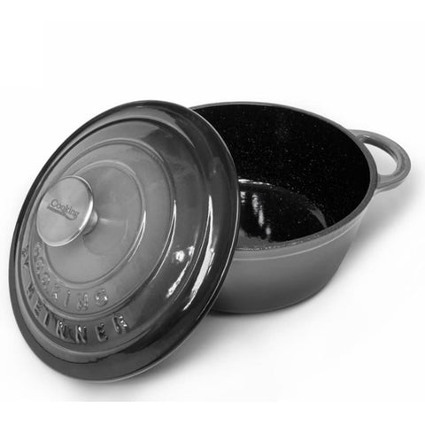 Cratita fonta emailata Cooking by Heinner Marble Grey cu capac 26x12 cm 4,8 litri