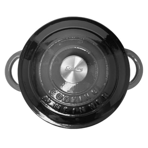 Cratita fonta emailata Cooking by Heinner Marble Grey cu capac 26x12 cm 4,8 litri