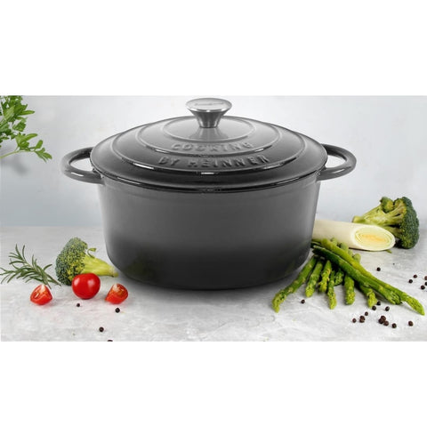 Cratita fonta emailata Cooking by Heinner Marble Grey cu capac 26x12 cm 4,8 litri