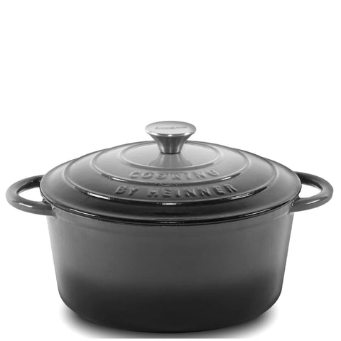 Cratita fonta emailata Cooking by Heinner Marble Grey cu capac 26x12 cm 4,8 litri