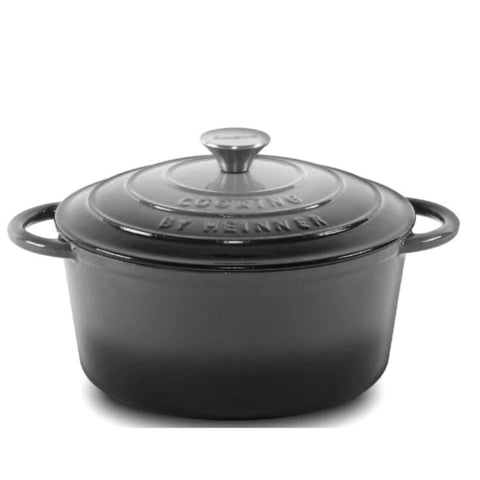 Cratita fonta emailata Cooking by Heinner Marble Grey cu capac 26x12 cm 4,8 litri