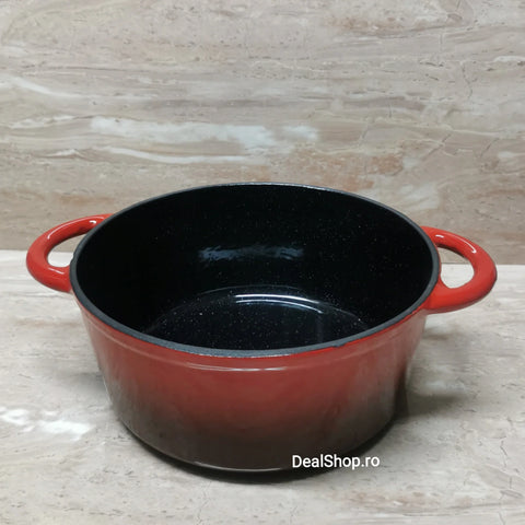 Cratita fonta emailata 2,4 litri Cooking by Heinner Red Line cu capac 20x10 cm Gateste sanatos