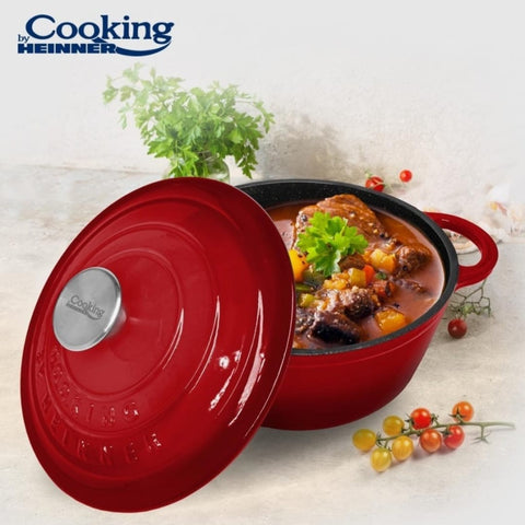 Cratita 2.9 litri fonta emailata Cooking by Heinner Red Line 22 x 9,5 cm gatit sanatos sanatos traditional