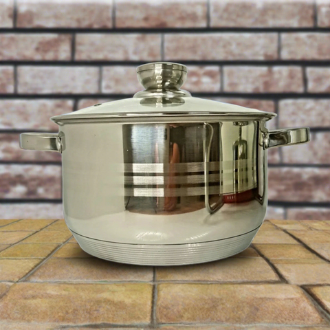 Cratita  castron 2 litri inox cu capac de sticla Fund multistrat Royalty Line Gătește sanatos
