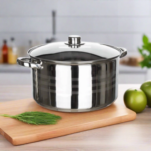 Cratita  castron 2 litri inox cu capac de sticla Fund multistrat Royalty Line Gătește sanatos