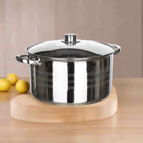 Cratita  castron 2 litri inox cu capac de sticla Fund multistrat Royalty Line Gătește sanatos