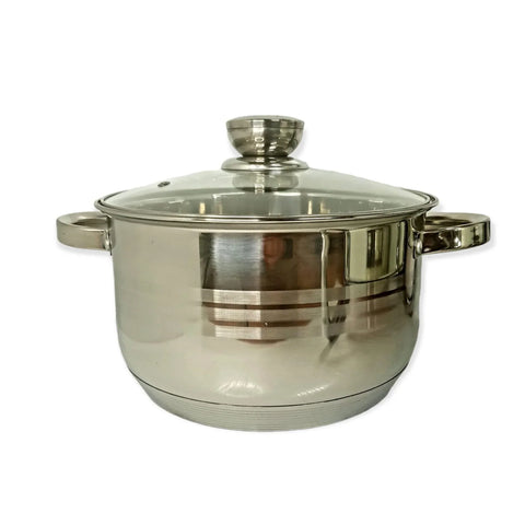 Cratita  castron 2 litri inox cu capac de sticla Fund multistrat Royalty Line Gătește sanatos