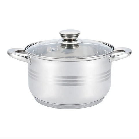 Cratita  castron 2 litri inox cu capac de sticla Fund multistrat Royalty Line Gătește sanatos