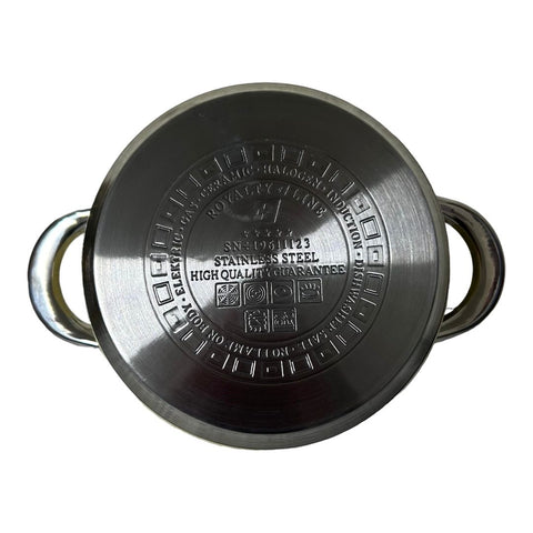 Cratiță Premium Royalty Line Crem 2.9 L – Inox cu fund multistrat și capac din sticlă, gătit rapid, elegant și sănătos