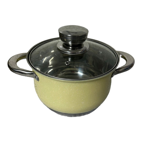 Cratiță Premium Royalty Line Crem 2.9 L – Inox cu fund multistrat și capac din sticlă, gătit rapid, elegant și sănătos