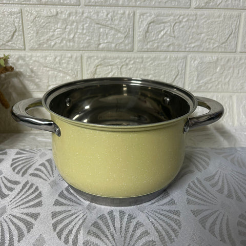 Cratiță Premium Royalty Line Crem 2.9 L – Inox cu fund multistrat și capac din sticlă, gătit rapid, elegant și sănătos
