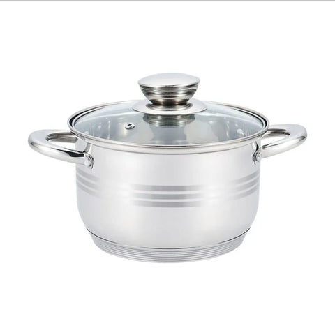 Cratita 6,5 litri inox capac de sticla fund multistrat Royalty Line Gatit Eficient și sanatos