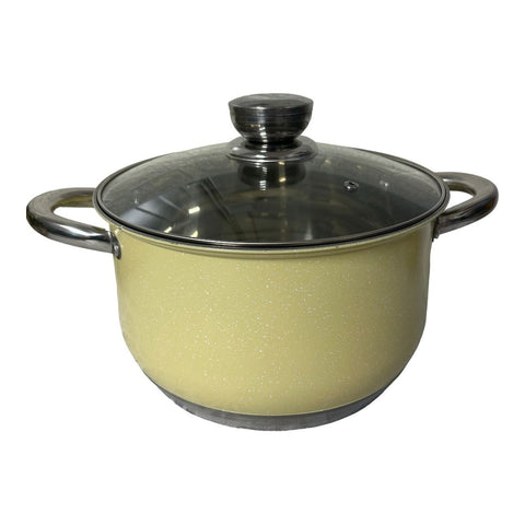 Cratita Premium Royalty Line Crem 6,5 litri Inox cu fund multistrat și capac din sticla gătit rapid, elegant și sanatos
