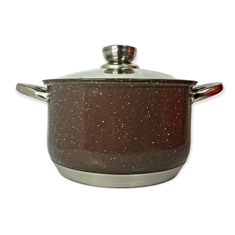 Cratiță Premium Royalty Line Brown 6,5 L – Inox cu fund multistrat și capac din sticlă, gătit rapid, elegant și sănătos