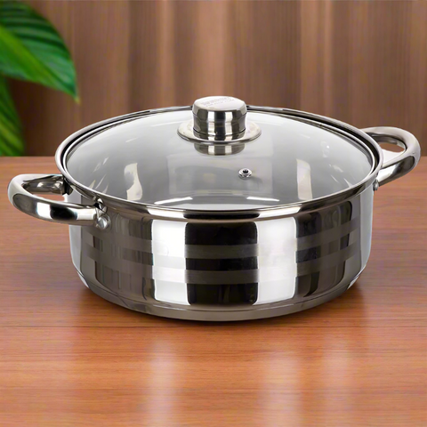 Cratita 5,8 litri inox fund multistrat cu capac de sticla Royalty Line RL-SP6-SP7 GATESTE SANATOS