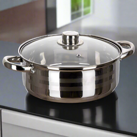 Cratita 5,8 litri inox fund multistrat cu capac de sticla Royalty Line RL-SP6-SP7 GATESTE SANATOS