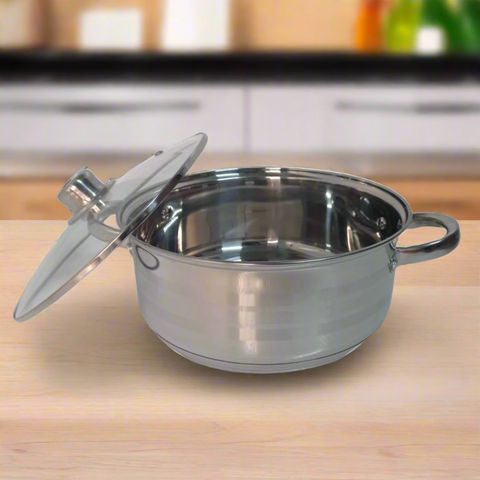 Cratita 5,8 litri inox fund multistrat cu capac de sticla Royalty Line RL-SP6-SP7 GATESTE SANATOS