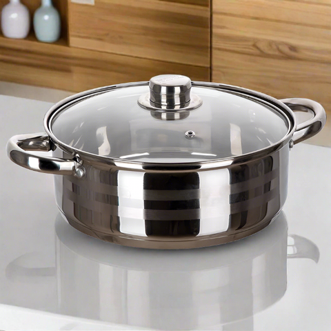 Cratita 7,3 litri joasa inox fund multistrat cu capac de sticla  RL-SP6-SP7