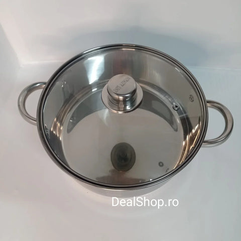 Cratita 7,3 litri joasa inox fund multistrat cu capac de sticla  RL-SP6-SP7