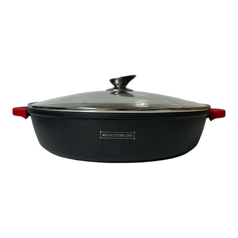 Cratita 7 litri joasa cu Invelis de marmura capac sticla 36 cm RL-BR36ML Royalty Line