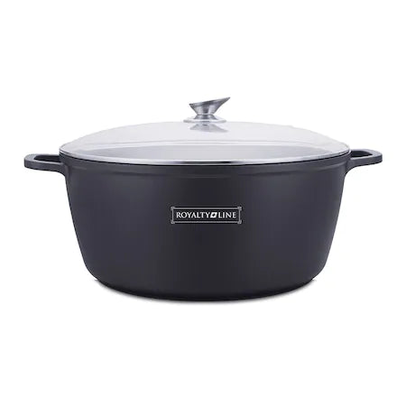 Cratita mare Royalty Line RL-BS44ML 44 cm 24 litri interior marmorat capac sticla ideală pentru zacusca gem