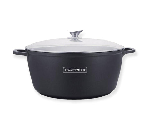 Cratita 14 Litri interior marmura capac sticla 36 cm Royalty Line RL-BS36ML
