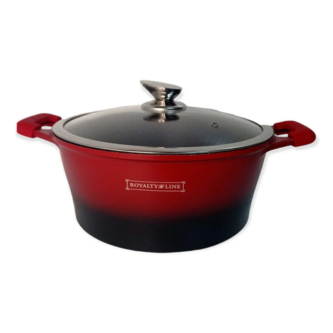 Cratita marmorata 6,1 litri Royalty line invelis marmura Rosu cu Negru