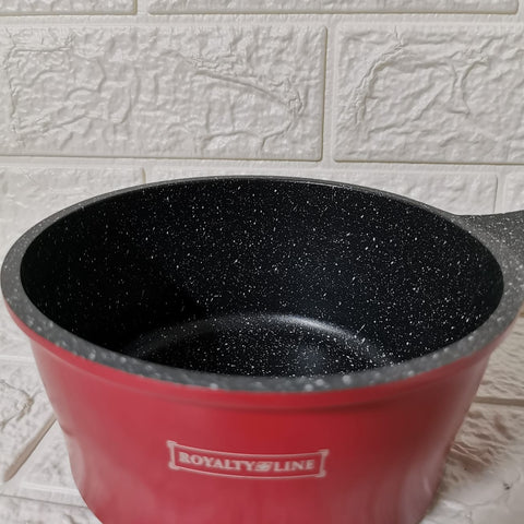 Cratita sos cu invelis de marmura  maner detasabil si capac sticla 16×7.8 cm 1,2 l Royalty line, Rosu