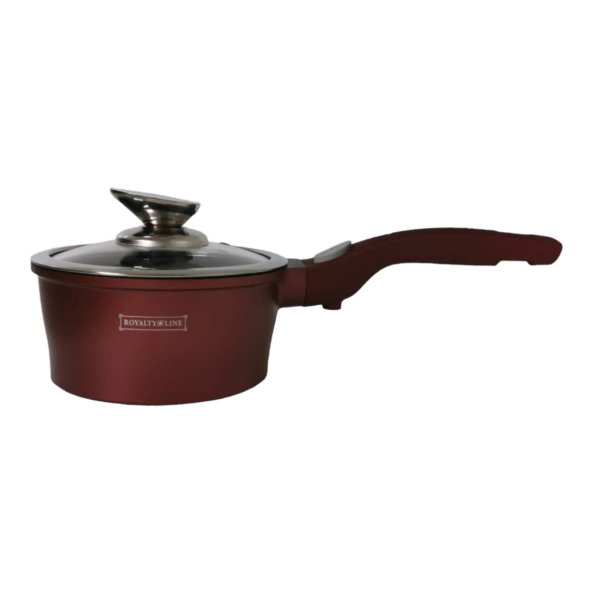 Cratita sos cu invelis de marmura  maner detasabil si capac sticla 16×7.8 cm 1,2 l Royalty line, Visiniu
