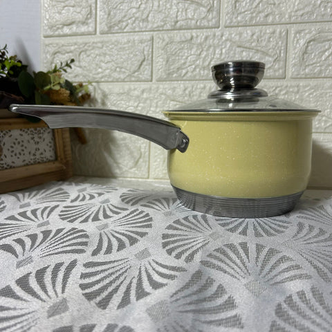 Cratita sos Inox 2,1 litri cu capac sticla Royalty Line, Crem
