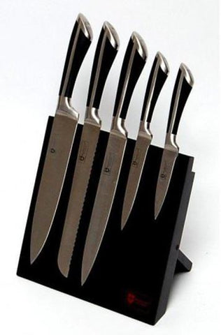 Set cutite 5 piese cu suport magnetic, Royalty Line,RL-MG5B
