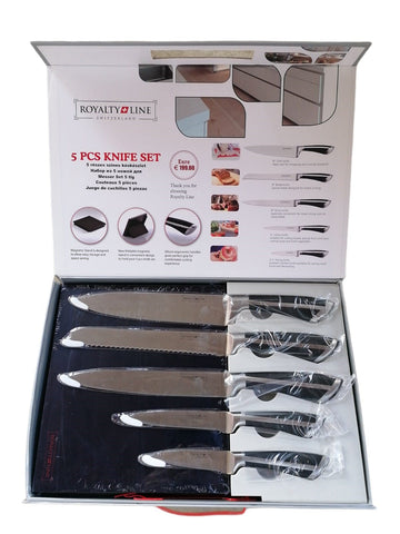 Set cutite 5 piese cu suport magnetic, Royalty Line,RL-MG5B