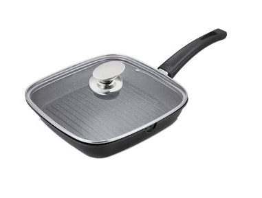 Tigaie grill cu capac sticla 24 cm ROYALTY Line gratar