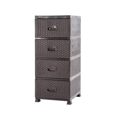 Dulap model ratan 4 sertare pentru depozitare 38x45x90 cm maro