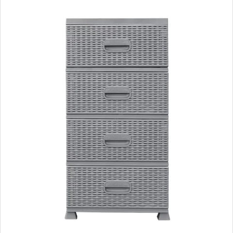 Dulap depozitare 4 sertare Model Ratan Gri 38x45x90 cm