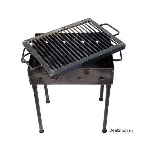 Gratar metalic demontabil 40 x 30 cm picioare detasabile Ideal pentru gatit în aer liber curte terasa