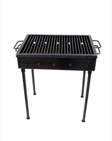 Gratar metalic cu picioare detasabile pe carbuni si lemn 50x35 cm portabil si eficient pt gatit în aer liber curte terasa