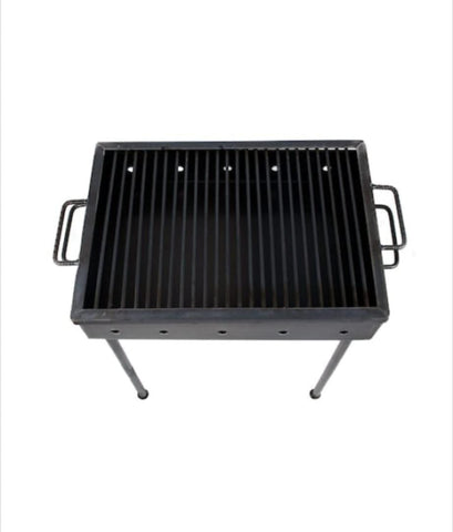 Gratar metalic cu picioare detasabile pe carbuni si lemn 50x35 cm portabil si eficient pt gatit în aer liber curte terasa