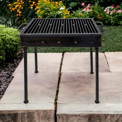Gratar metalic cu picioare detasabile pe carbuni lemn 60x40 cm Perfect pt curte terasa