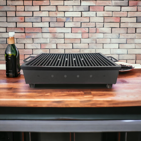 Gratar metalic cu picioare detasabile pe carbuni lemn 60x40 cm Perfect pt curte terasa