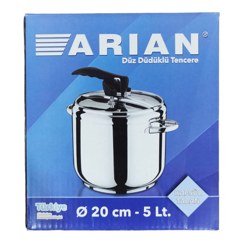 Oală sub presiune 5 litri inox cu fund multistrat Arian Cucta Ideala pentru sarmale si supe CADOUL PERFECT